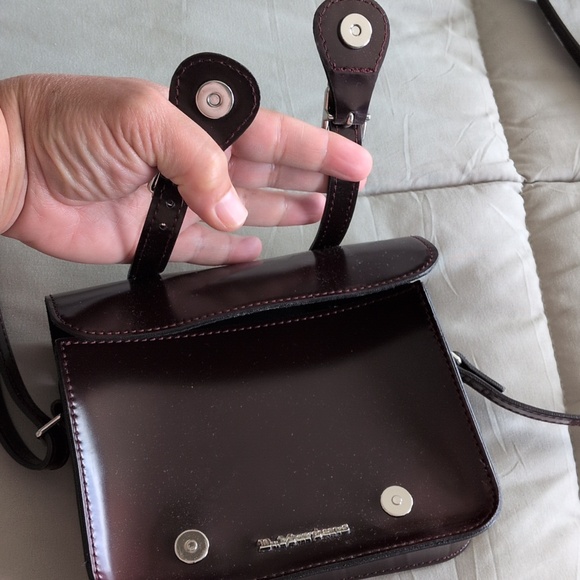 NWT Doc Martens Faux Brown Leather Shoulder Bag - Picture 3 of 7